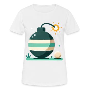 Cartoon Bomb with Burning Fuse Design - Women's Breathable T-Shirt - white - Front - AI Model Female 172 dark (172cm)
