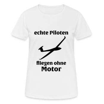 echte segelflug piloten lustig geschenk fliegen - Frauen T-Shirt atmungsaktiv - Weiß - Vorne - AI Model Female 172 dark (172cm)