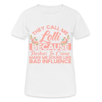 They call me lollipop grandma gift - Women's Breathable T-Shirt - white - Front - AI Model Female 172 dark (172cm)