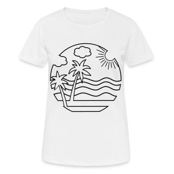 Strand - Frauen T-Shirt atmungsaktiv - Weiß - Vorne - AI Model Female 172 dark (172cm)