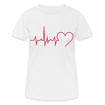 Battement Cardiaque - T-shirt respirant Femme - blanc - Devant - AI Model Female 172 dark (172cm)