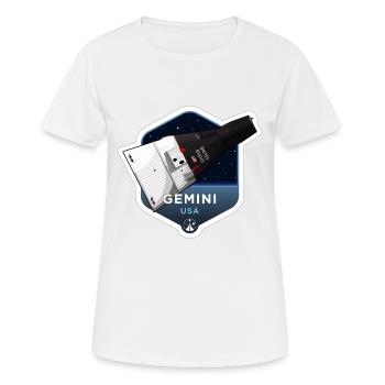 Série Space Race: GEMINI (gros caractères) - T-shirt respirant Femme - blanc - Devant - AI Model Female 172 dark (172cm)