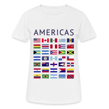 Drapeaux de pays Amérique Drapeaux nationaux d’Amérique - T-shirt respirant Femme - blanc - Devant - AI Model Female 172 dark (172cm)
