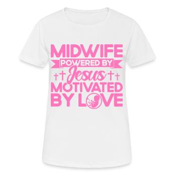 Obstétricien Sage-femme LD Travail Cadeau - T-shirt respirant Femme - blanc - Devant - AI Model Female 172 dark (172cm)
