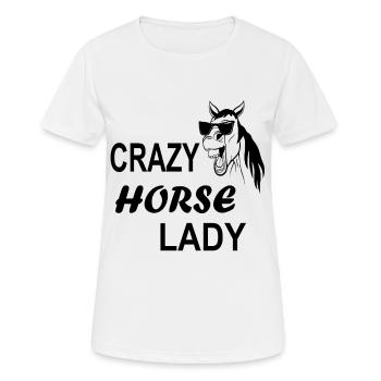 Crazy Horse Lady - Frauen T-Shirt atmungsaktiv - Weiß - Vorne - AI Model Female 172 dark (172cm)