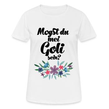 Mogst du mei Goli sein Patentante fragen Taufe - Frauen T-Shirt atmungsaktiv - Weiß - Vorne - AI Model Female 172 dark (172cm)