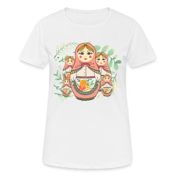 Matroschka Russland Babuschka Puppe - Frauen T-Shirt atmungsaktiv - Weiß - Vorne - AI Model Female 172 dark (172cm)