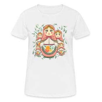 Matroschka Russland Babuschka Puppe - Frauen T-Shirt atmungsaktiv - Weiß - Vorne - AI Model Female 172 dark (172cm)