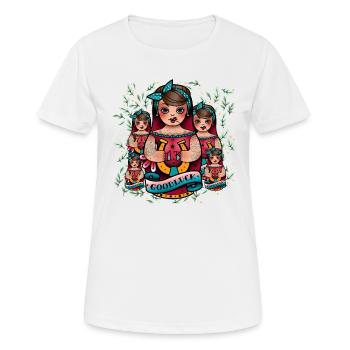 Matroschka Russland Babuschka Puppe - Frauen T-Shirt atmungsaktiv - Weiß - Vorne - AI Model Female 172 dark (172cm)