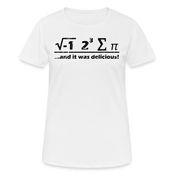 J’ai huit sum Pi j’ai mangé de la tarte et c’était délicieux - T-shirt respirant Femme - blanc - Devant - AI Model Female 172 dark (172cm)