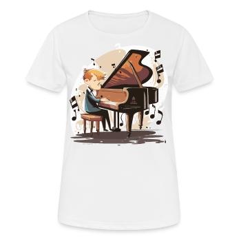 Piano Peczz: Eine skurrile Melodie - Frauen T-Shirt atmungsaktiv - Weiß - Vorne - AI Model Female 172 dark (172cm)