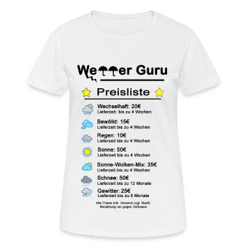 Météo Gourou Liste de prix Météo - T-shirt respirant Femme - blanc - Devant - AI Model Female 172 dark (172cm)