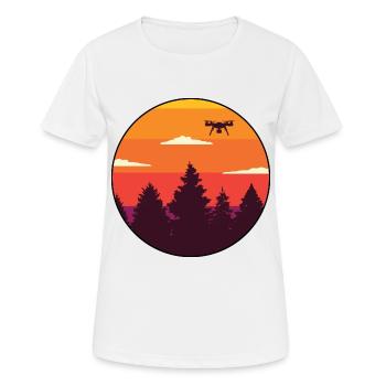 Modellflugzeug Drohne Drohnenführerschein Drohnen - Frauen T-Shirt atmungsaktiv - Weiß - Vorne - AI Model Female 172 dark (172cm)