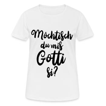 Möchtisch du mis Gotti si Schweiz Patentante frage - Frauen T-Shirt atmungsaktiv - Weiß - Vorne - AI Model Female 172 dark (172cm)