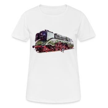 Dampflok 18 201 - Frauen T-Shirt atmungsaktiv - Weiß - Vorne - AI Model Female 172 dark (172cm)