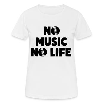 NO MUSIC NO LIFE Musikliebhaber Motto - Frauen T-Shirt atmungsaktiv - Weiß - Vorne - AI Model Female 172 dark (172cm)