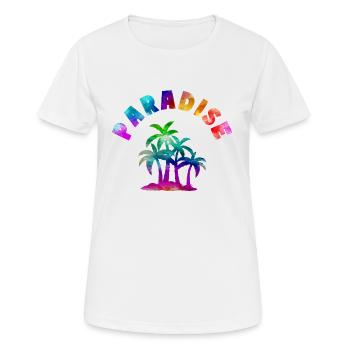 Tropical Paradise Motto - Frauen T-Shirt atmungsaktiv - Weiß - Vorne - AI Model Female 172 dark (172cm)