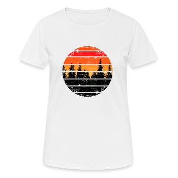 sapins forêt coucher de soleil nature - T-shirt respirant Femme - blanc - Devant - AI Model Female 172 dark (172cm)