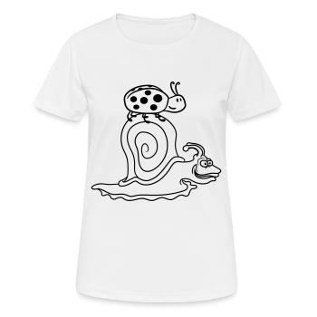 reiten transport marienkaefer punkte schnecke schl - Frauen T-Shirt atmungsaktiv - Weiß - Vorne - AI Model Female 172 dark (172cm)