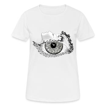 Big eye, black, realistic - Women's Breathable T-Shirt - white - Front - AI Model Female 172 dark (172cm)