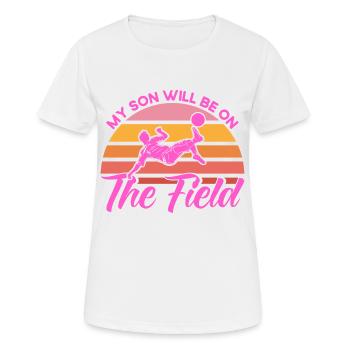 Sportfan Fußball Mama Fußball Geschenk - Frauen T-Shirt atmungsaktiv - Weiß - Vorne - AI Model Female 172 dark (172cm)