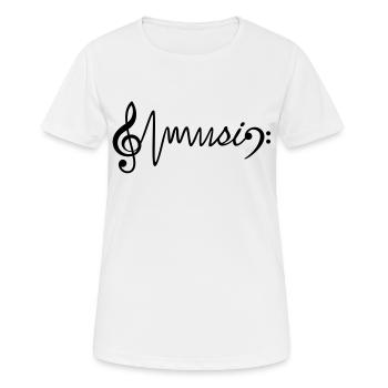 Musique avec clé de sol et fa - T-shirt respirant Femme - blanc - Devant - AI Model Female 172 dark (172cm)