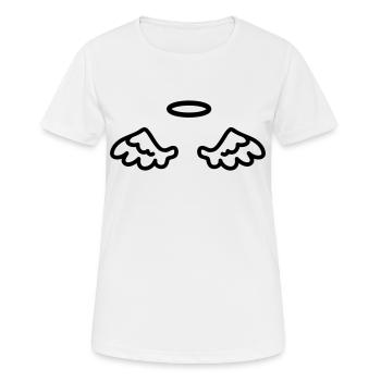 Ailes d'ange - ligne - T-shirt respirant Femme - blanc - Devant - AI Model Female 172 dark (172cm)