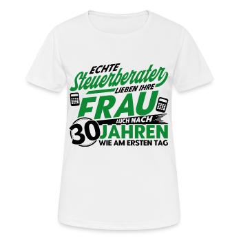 Perlenhochzeit Ehepaar 30. Hochzeitstag Geschenk - Frauen T-Shirt atmungsaktiv - Weiß - Vorne - AI Model Female 172 dark (172cm)
