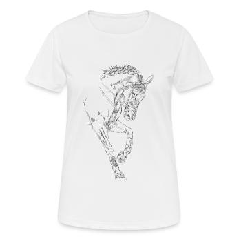 Pferd - Frauen T-Shirt atmungsaktiv - Weiß - Vorne - AI Model Female 172 dark (172cm)