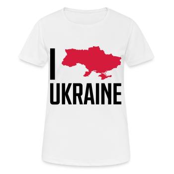 j'aime le pays ukrainien - T-shirt respirant Femme - blanc - Devant - AI Model Female 172 dark (172cm)