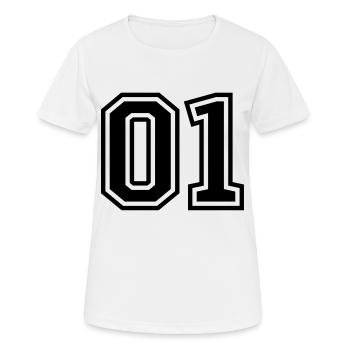 01 eins nummer zahl - Frauen T-Shirt atmungsaktiv - Weiß - Vorne - AI Model Female 172 dark (172cm)