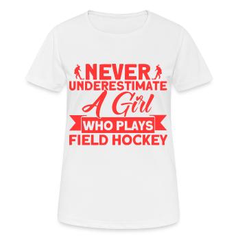 Field hockey game indoor field hockey team sports - Women's Breathable T-Shirt - white - Front - AI Model Female 172 dark (172cm)