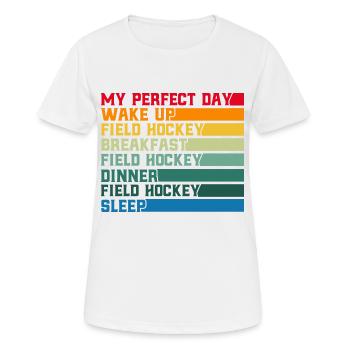 Feldhockey Spieler Mannschaftssport Hallen Feldhoc - Frauen T-Shirt atmungsaktiv - Weiß - Vorne - AI Model Female 172 dark (172cm)