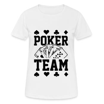 Poker Team - Frauen T-Shirt atmungsaktiv - Weiß - Vorne - AI Model Female 172 dark (172cm)