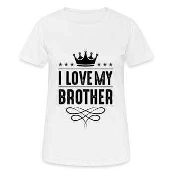 J’aime mon frère - T-shirt respirant Femme - blanc - Devant - AI Model Female 172 dark (172cm)