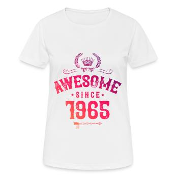 1965 awesome since - Frauen T-Shirt atmungsaktiv - Weiß - Vorne - AI Model Female 172 dark (172cm)