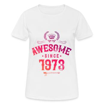 1973 awesome since - Frauen T-Shirt atmungsaktiv - Weiß - Vorne - AI Model Female 172 dark (172cm)