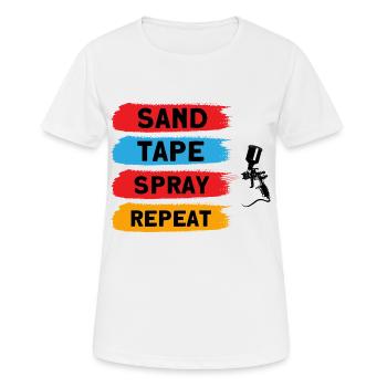 Vehicle Painters Grinding Adhesive Tape Spraying Wied - Women's Breathable T-Shirt - white - Front - AI Model Female 172 dark (172cm)