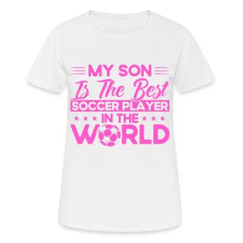 Fußball Mama Sportfan Fußball Geschenk - Frauen T-Shirt atmungsaktiv - Weiß - Vorne - AI Model Female 172 dark (172cm)