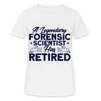 Is retired Forensic Science Gift - Women's Breathable T-Shirt - white - Front - AI Model Female 172 dark (172cm)