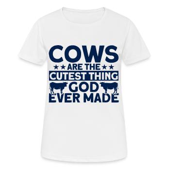 Cows are the sweetest thing cow gift - Women's Breathable T-Shirt - white - Front - AI Model Female 172 dark (172cm)