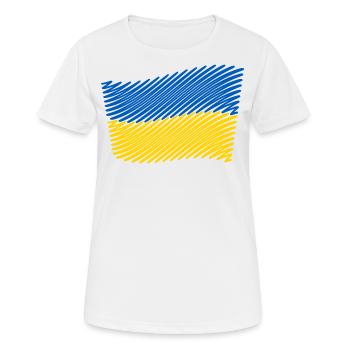 Ukraine Flag Scribble (Blue - Yellow) - Women's Breathable T-Shirt - white - Front - AI Model Female 172 dark (172cm)
