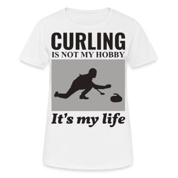 Curling Kehrfächer Winter Eissport Curler Lustig - Frauen T-Shirt atmungsaktiv - Weiß - Vorne - AI Model Female 172 dark (172cm)