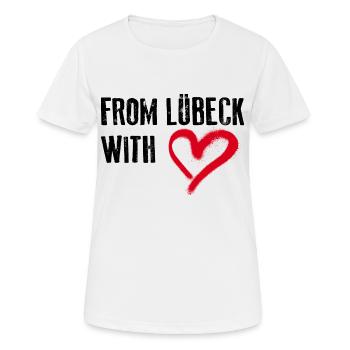 DE LÜBECK WITH LOVE Lübeck Amour - T-shirt respirant Femme - blanc - Devant - AI Model Female 172 dark (172cm)