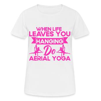 Aerial Acrobats Aerial Yoga Gymnasts Aerial Yoga - Women's Breathable T-Shirt - white - Front - AI Model Female 172 dark (172cm)