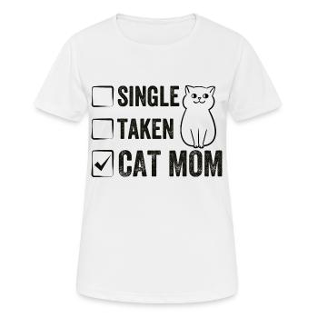 Single Taken Cat Mom drôle Cat Mama Citations - T-shirt respirant Femme - blanc - Devant - AI Model Female 172 dark (172cm)