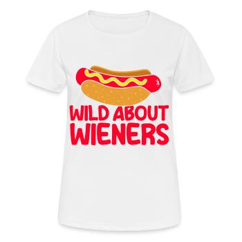 Verrückt nach Wienern Hot Dog Geschenk - Frauen T-Shirt atmungsaktiv - Weiß - Vorne - AI Model Female 172 dark (172cm)