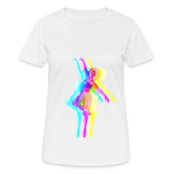 Curly Hair Tänzerin - Frauen T-Shirt atmungsaktiv - Weiß - Vorne - AI Model Female 172 dark (172cm)