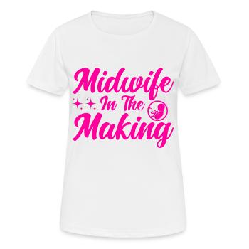 Sage-femme obstétricienne Doula Gift - T-shirt respirant Femme - blanc - Devant - AI Model Female 172 dark (172cm)
