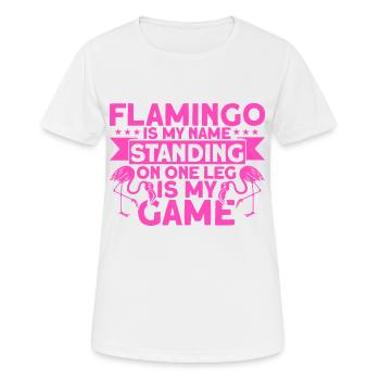 Flamingo est mon nom Cadeau pour amputés - T-shirt respirant Femme - blanc - Devant - AI Model Female 172 dark (172cm)
